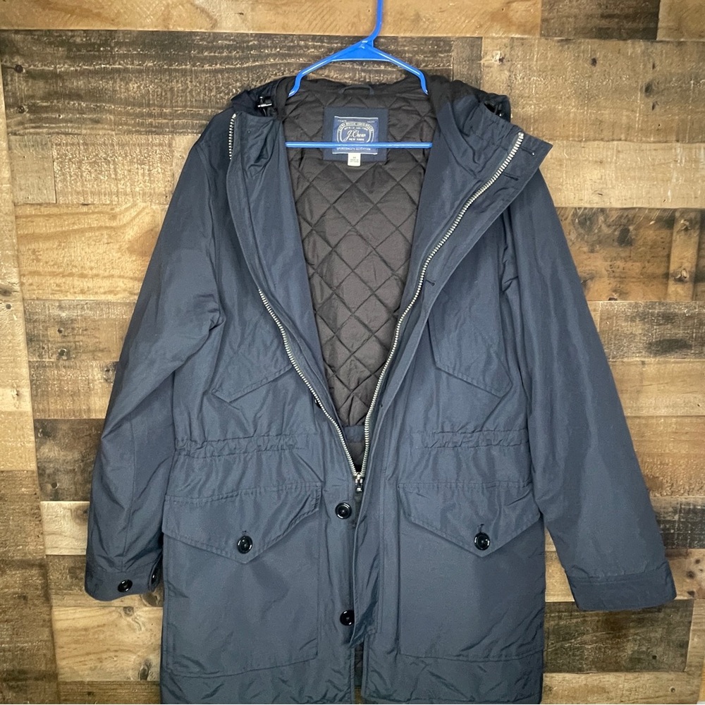 J Crew Sportsman's Outfitter Hooded Snorkel Coat in Obsidian Men's Size - M‎